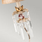 Flambeau Birdland Table Lamp with Crystals in Gold and Cream