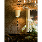 Flambeau Flambeau 2 Light Pendant Light in Black and Cream with Gold Leaf