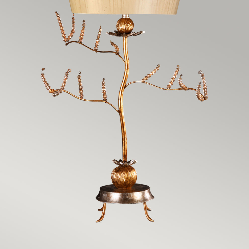 Flambeau Kristal Table Lamp in Putty and Gold Leaf