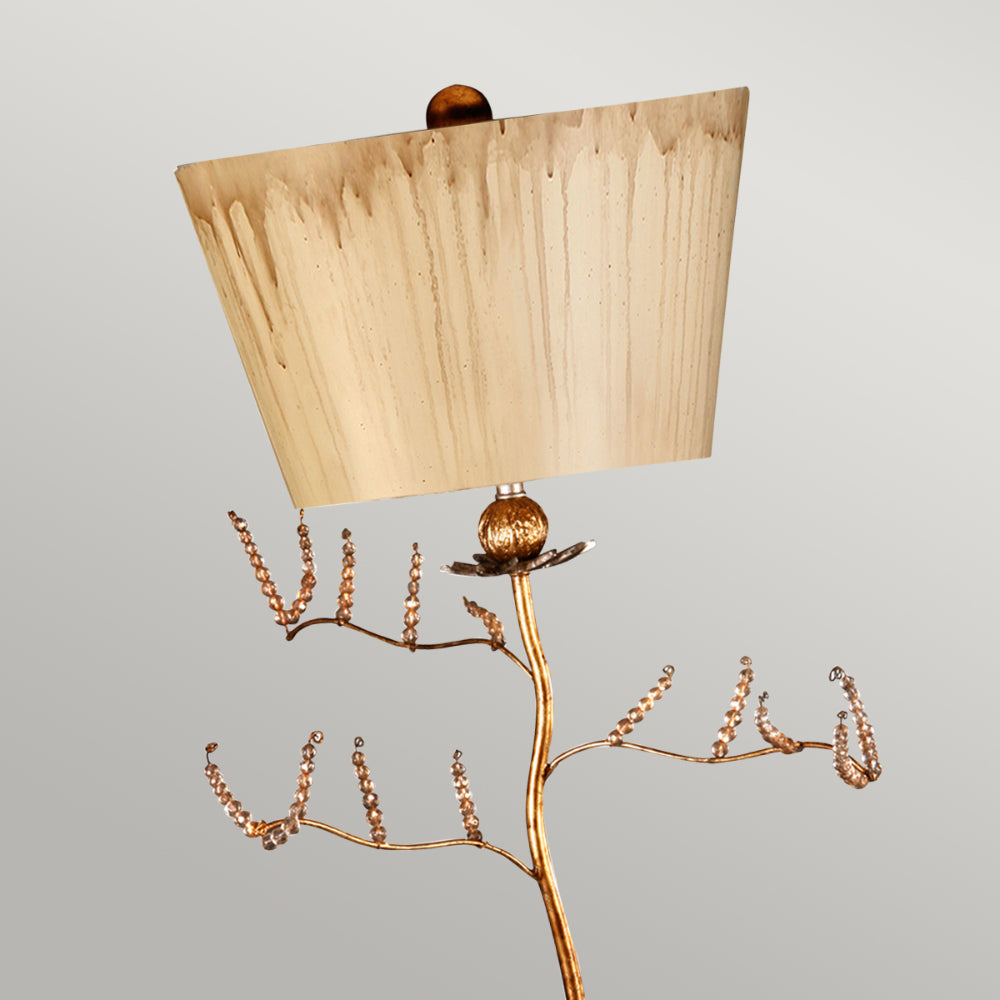 Flambeau Kristal Table Lamp in Putty and Gold Leaf