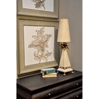 Flambeau Leda Table Lamp in Cream Patina