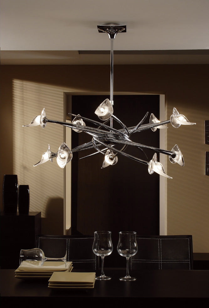Mantra Flavia 10 Light Pendant Up-Down Polished Chrome