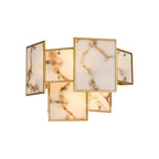Regent Fleurus 2 Light Switched Wall Light (Faux Alabaster) - Brown