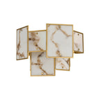 Regent Fleurus 2 Light Switched Wall Light (Faux Alabaster) - Brown