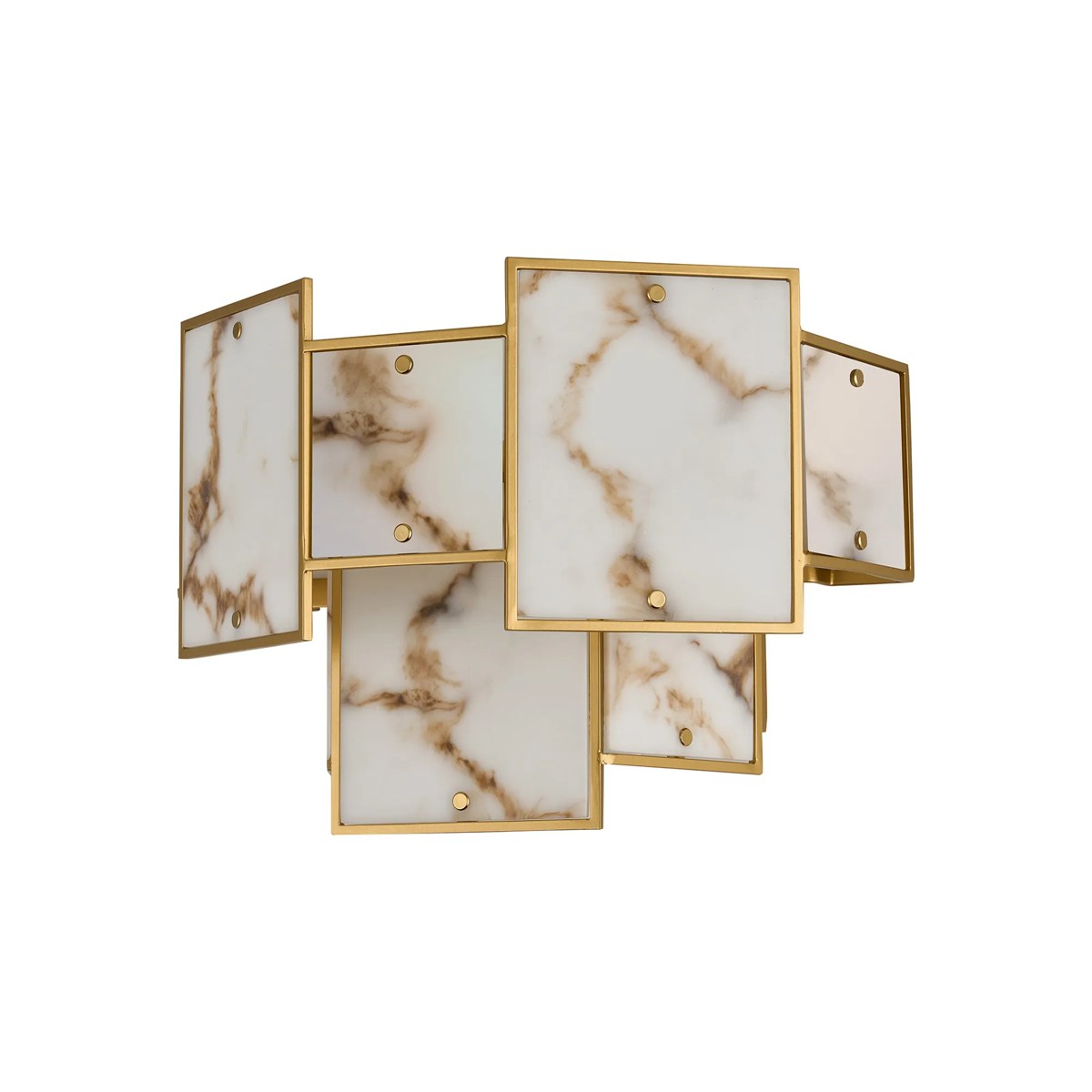 Regent Fleurus 2 Light Switched Wall Light (Faux Alabaster) - Brown