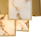 Regent Fleurus 2 Light Switched Wall Light (Faux Alabaster) - Brown & Metal