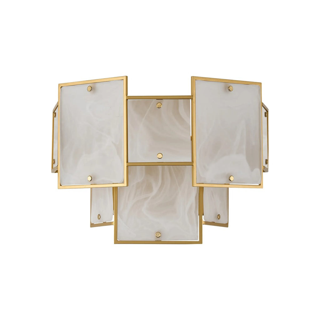 Regent Fleurus 2 Light Switched Wall Light (White Alabaster Glass) - White Frosted