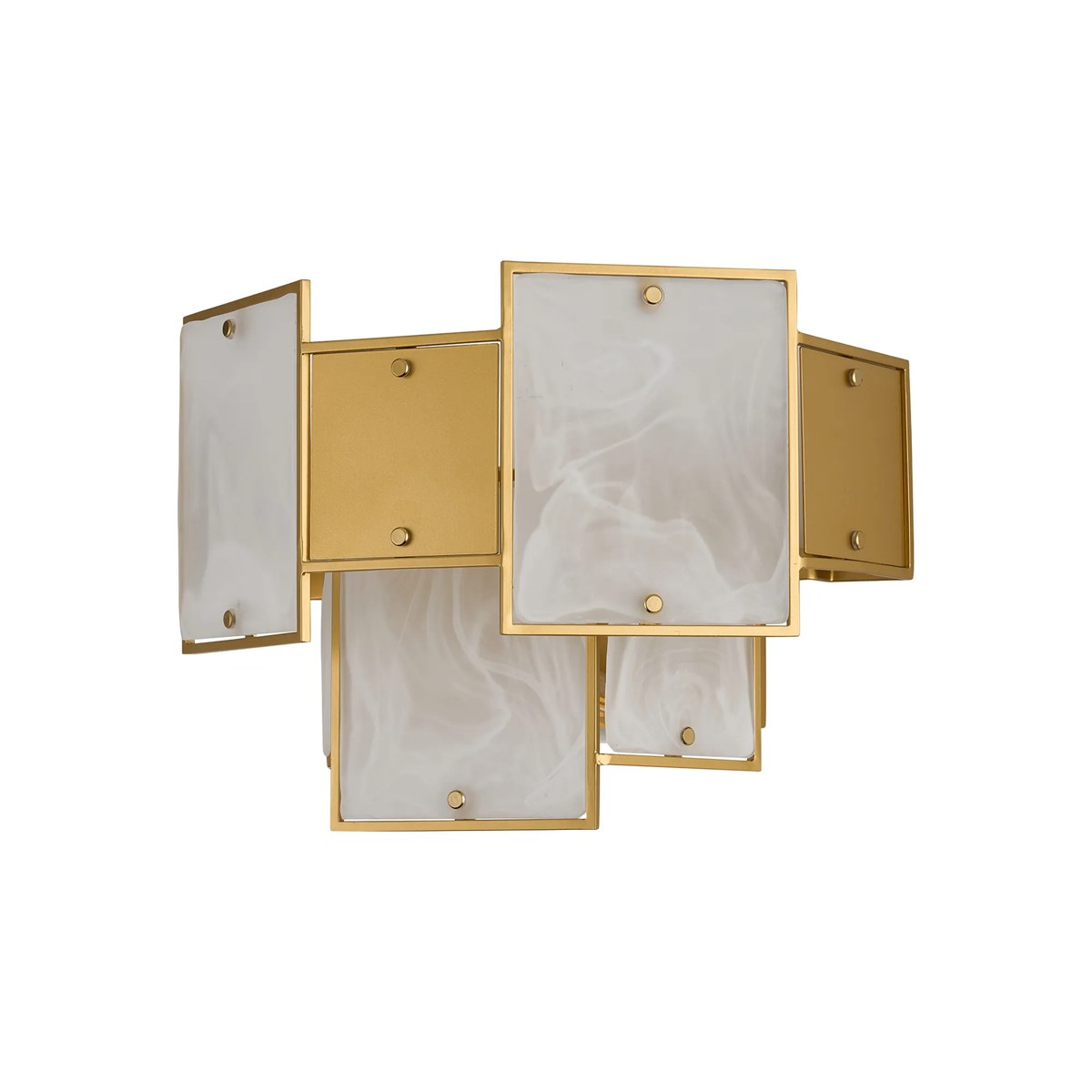 Regent Fleurus 2 Light Switched Wall Light (White Alabaster Glass) - White Frosted & Metal