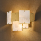 Regent Fleurus 2 Light Switched Wall Light (White Alabaster Glass) - White Frosted & Metal