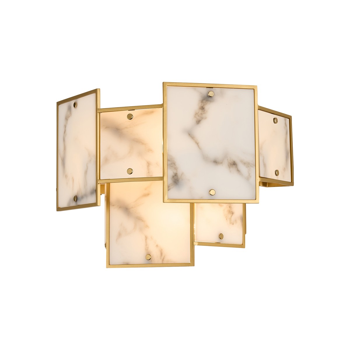Regent Fleurus 2 Light Switched Wall Light (Faux Alabaster) - Grey
