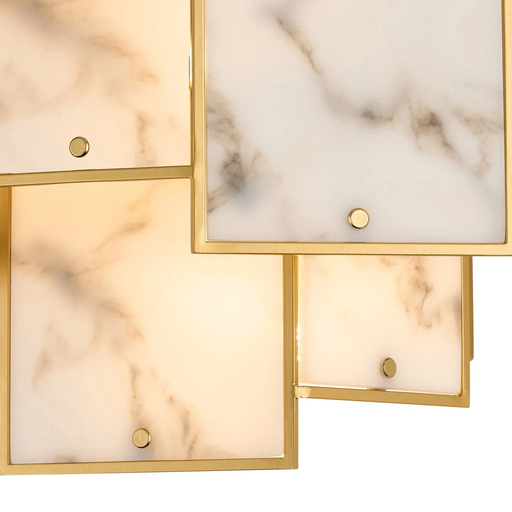 Regent Fleurus 2 Light Switched Wall Light (Faux Alabaster) - Grey