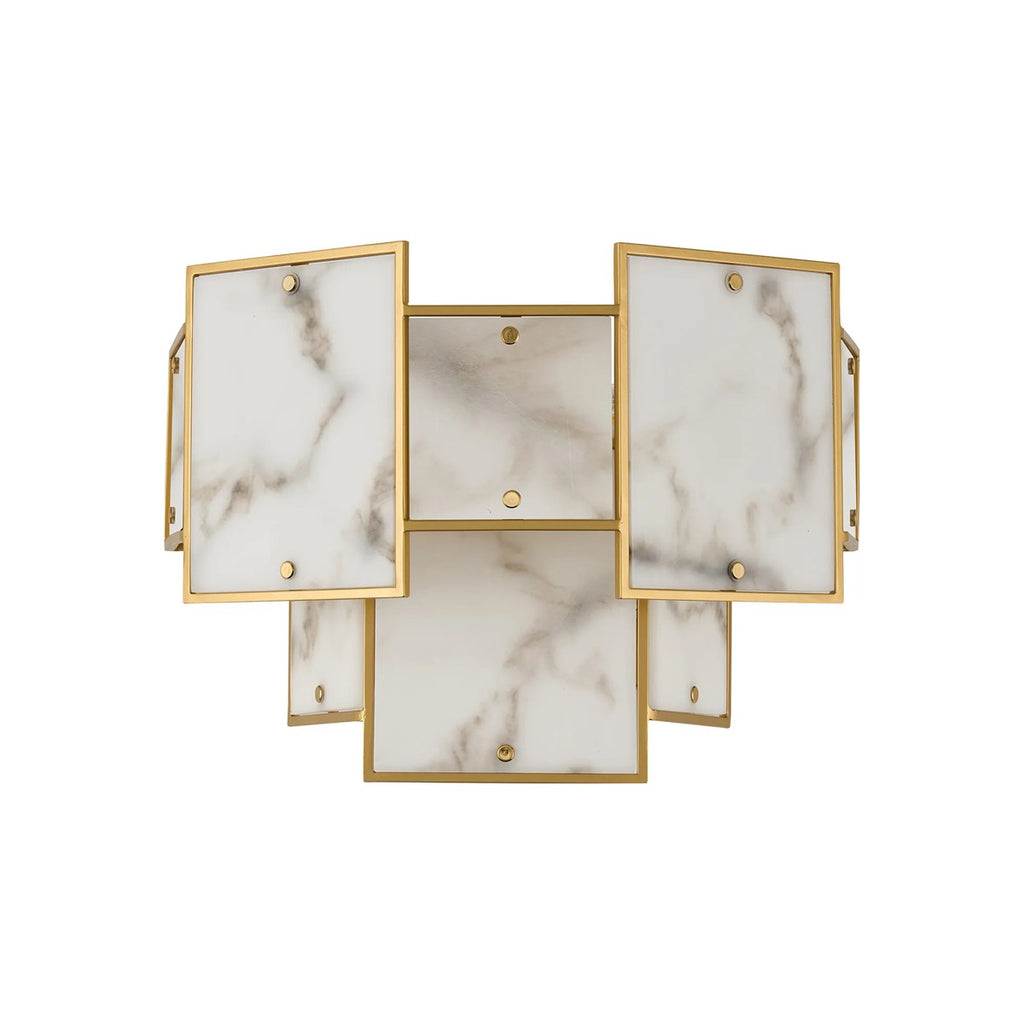 Regent Fleurus 2 Light Switched Wall Light (Faux Alabaster) - Grey