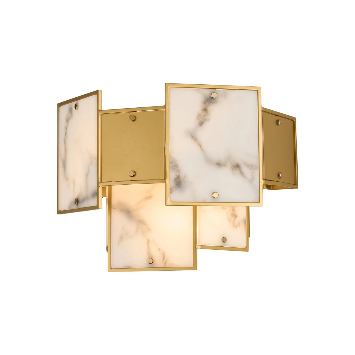 Regent Fleurus 2 Light Switched Wall Light (Faux Alabaster) - Grey & Metal