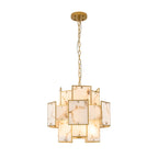 Regent Fleurus 45cm Round 7 Light Pendant Light (Faux Alabaster) - Brown