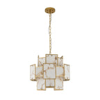 Regent Fleurus 45cm Round 7 Light Pendant Light (Faux Alabaster) - Brown