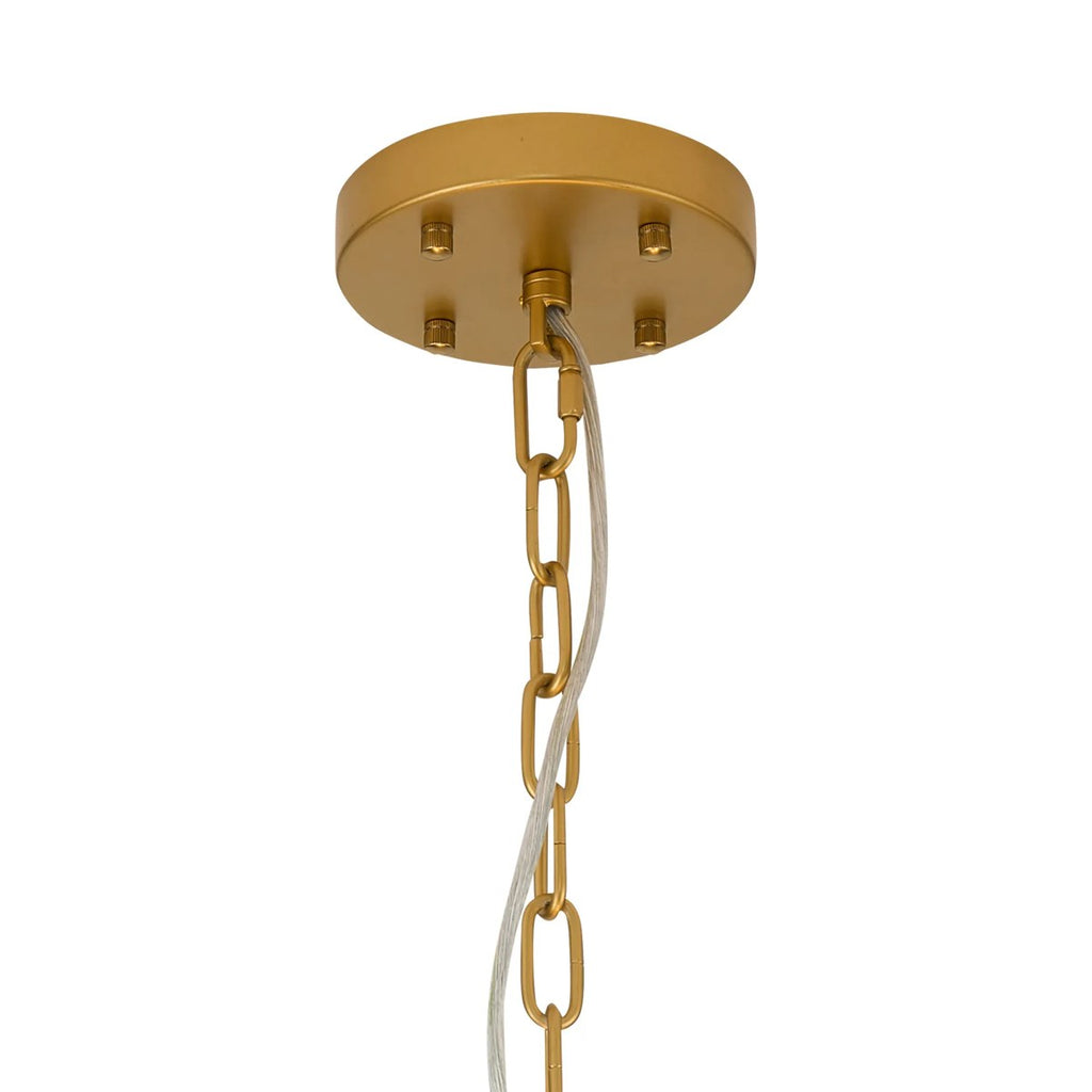 Regent Fleurus 45cm Round 7 Light Pendant Light (Faux Alabaster) - Brown