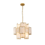 Regent Fleurus 45cm Round 7 Light Pendant Light (White Alabaster Glass) - White Frosted