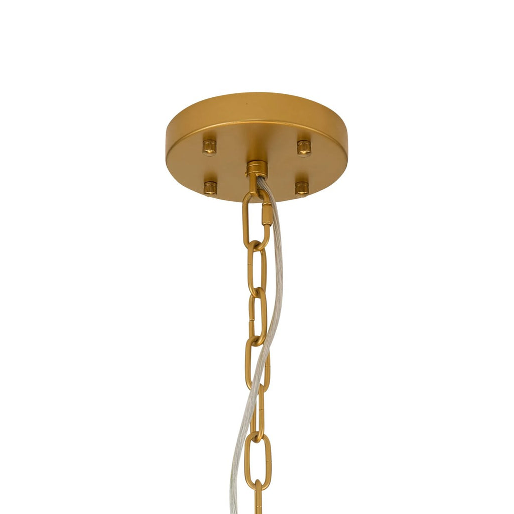 Regent Fleurus 45cm Round 7 Light Pendant Light (White Alabaster Glass) - White Frosted