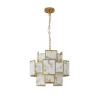 Regent Fleurus 45cm Round 7 Light Pendant Light (Faux Alabaster) - Grey
