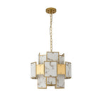 Regent Fleurus 45cm Round 7 Light Pendant Light (Faux Alabaster) - Grey & Metal