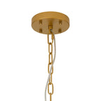 Regent Fleurus 59cm 12 Light Round Pendant Semi Flush Light (Faux Alabaster) - Brown