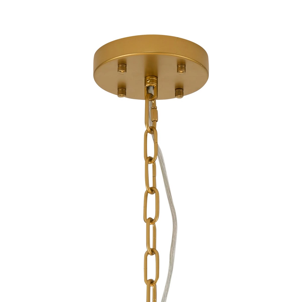 Regent Fleurus 59cm 12 Light Round Pendant Semi Flush Light (White Alabaster Glass) - White Frosted