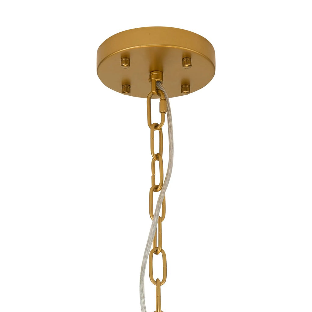Regent Fleurus 59cm 12 Light Round Pendant Semi Flush Light (Faux Alabaster) - Grey