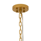 Regent Fleurus 74cm 17 Light Round Pendant Semi Flush Light (Faux Alabaster) - Brown