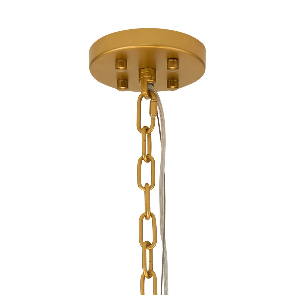 Regent Fleurus 74cm 17 Light Round Pendant Semi Flush Light (Faux Alabaster) - Brown