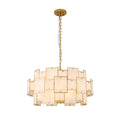Regent Fleurus 74cm 17 Light Round Pendant Semi Flush Light (White Alabaster Glass) - White Frosted