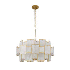 Regent Fleurus 74cm 17 Light Round Pendant Semi Flush Light (White Alabaster Glass) - White Frosted