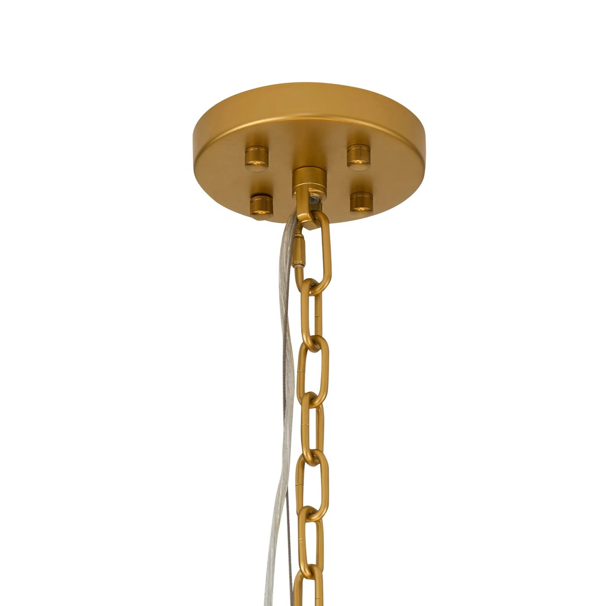 Regent Fleurus 74cm 17 Light Round Pendant Semi Flush Light (White Alabaster Glass) - White Frosted
