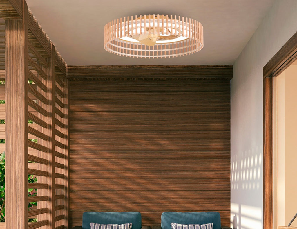 Forlight Bambu Ceiling Fan with LED Light in Imitation Wood 5yr Guarantee