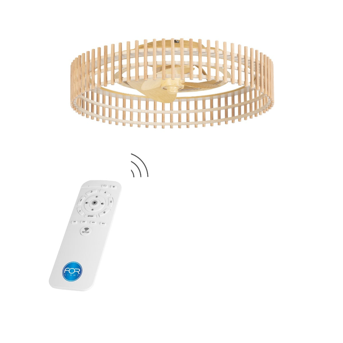 Forlight Bambu Ceiling Fan with LED Light in Imitation Wood 5yr Guarantee