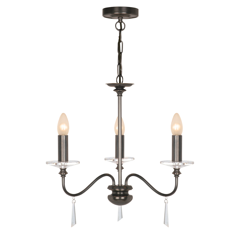 Elstead Finsbury Park 3 Light Chandelier in Old Bronze
