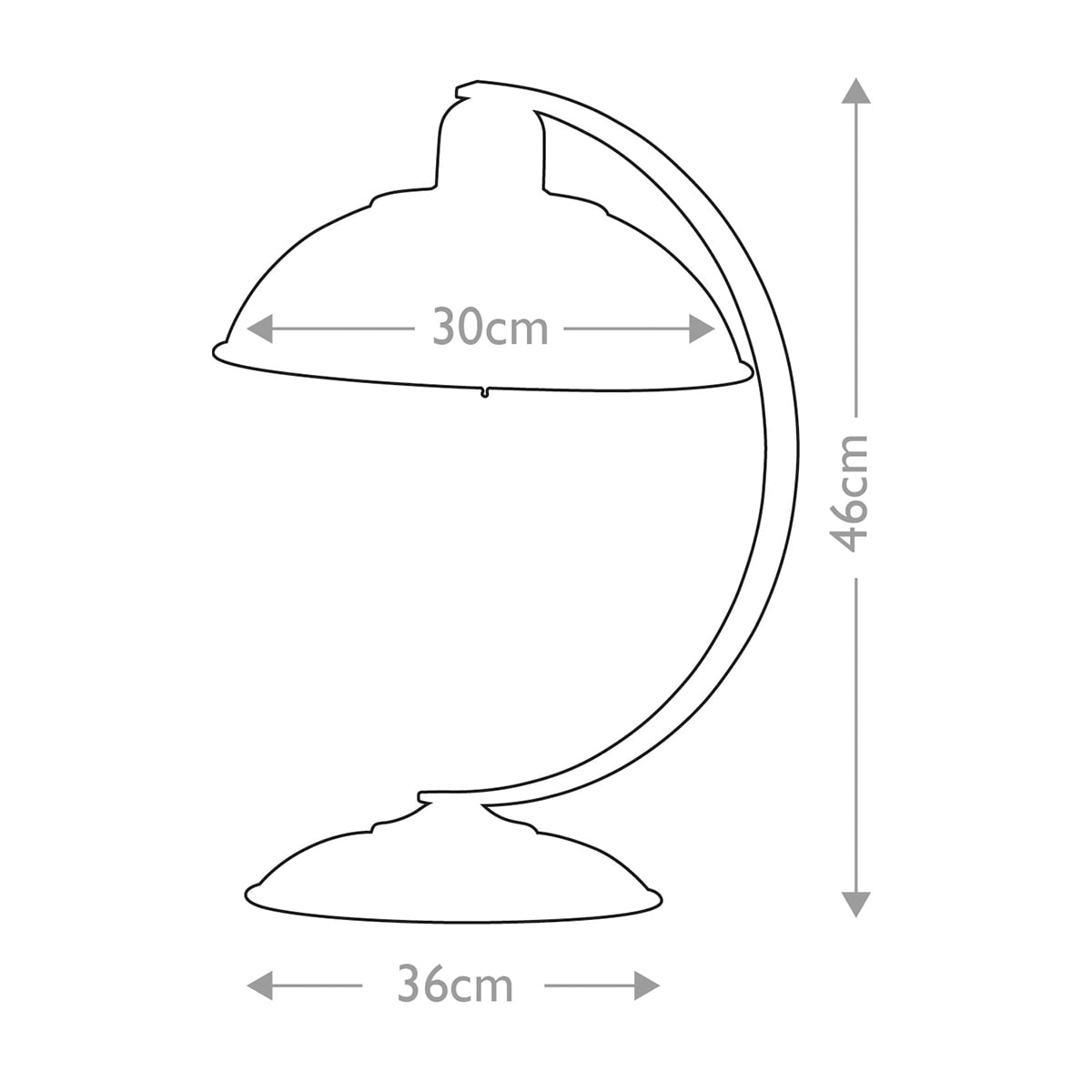 Elstead Franklin Desk Lamp in Cream - dimensions