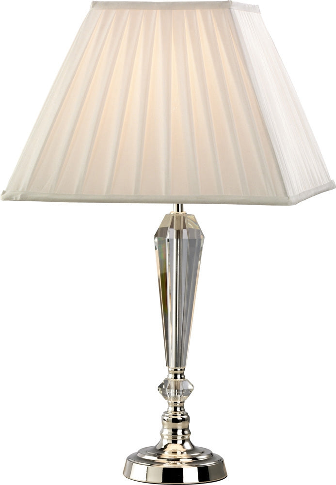 Diyas Freya 1 Light Table Lamp in Silver Finish with Crystal