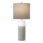 Elstead Fulwell Table Lamp in Ceramic White Gloss and Matt Grey