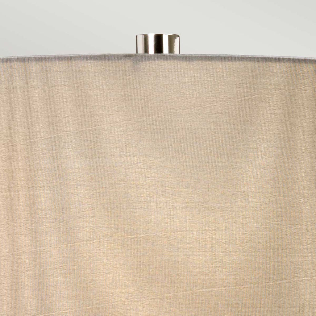 Elstead Fulwell Table Lamp in Ceramic White Gloss and Matt Grey