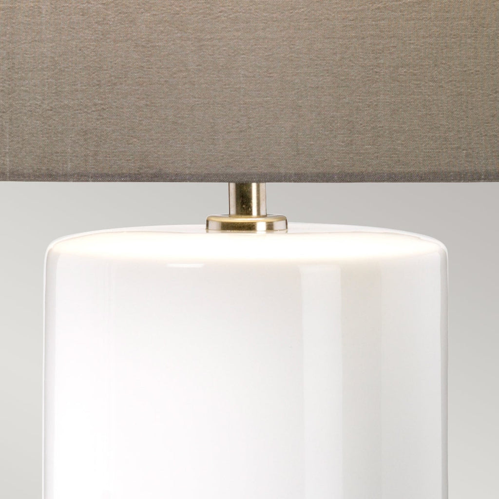Elstead Fulwell Table Lamp in Ceramic White Gloss and Matt Grey