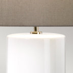 Elstead Fulwell Table Lamp in Ceramic White Gloss and Matt Grey