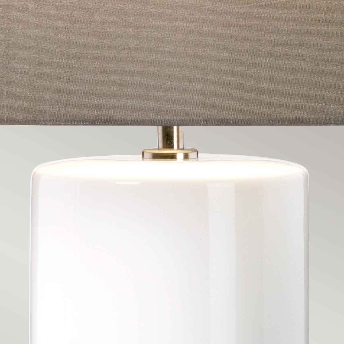 Elstead Fulwell Table Lamp in Ceramic White Gloss and Matt Grey