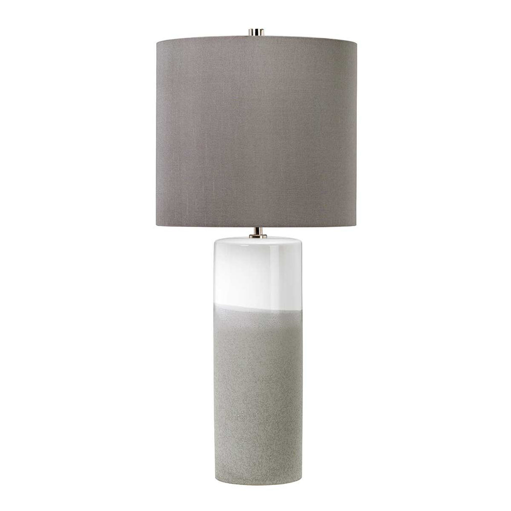 Elstead Fulwell Table Lamp in Ceramic White Gloss and Matt Grey