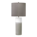 Elstead Fulwell Table Lamp in Ceramic White Gloss and Matt Grey