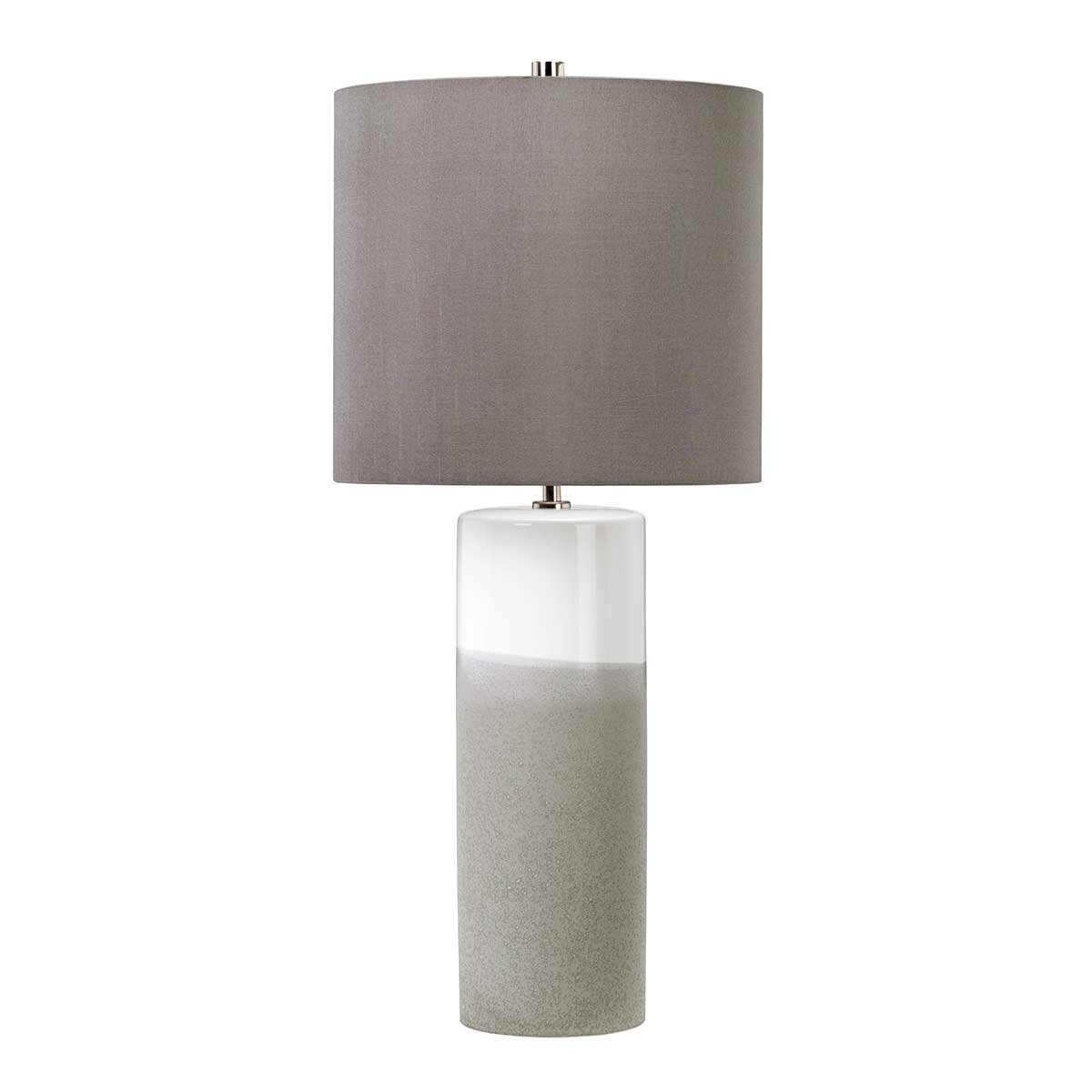 Elstead Fulwell Table Lamp in Ceramic White Gloss and Matt Grey