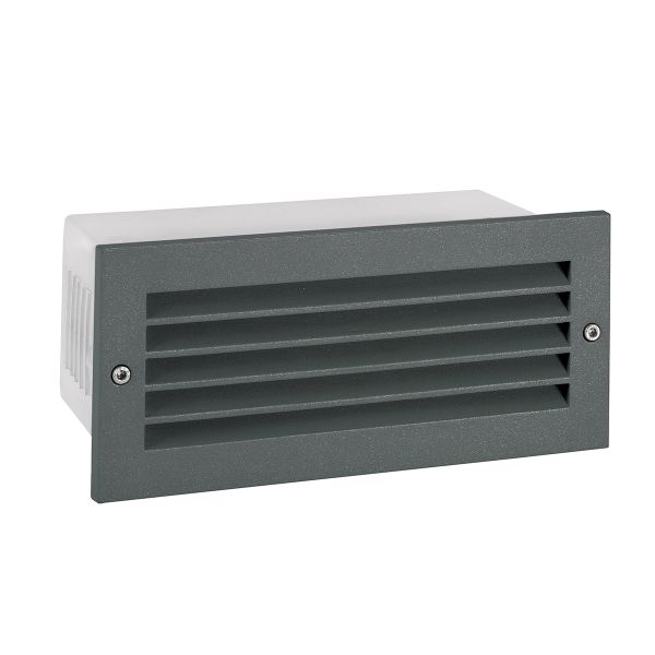 Norlys Grimstad Outdoor Recessed Louvre Wall Light in Graphite