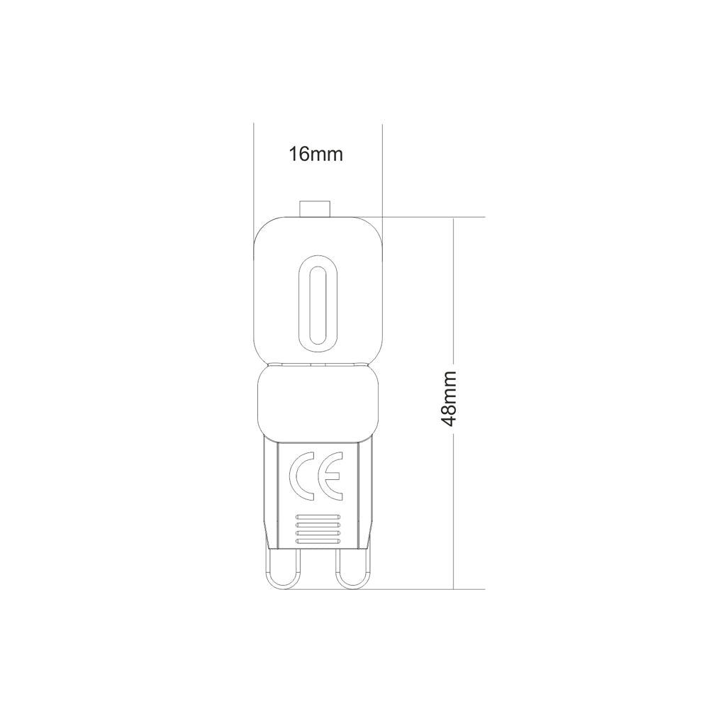 G9 LED Bulb 2 Watt Warm White Frosted 3000K Non-Dimmable 