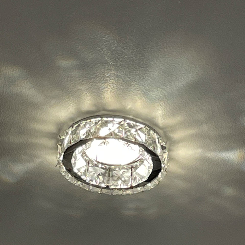 Diyas Galaxy Round Recessed Downlight in Polished Chrome with Crystal
