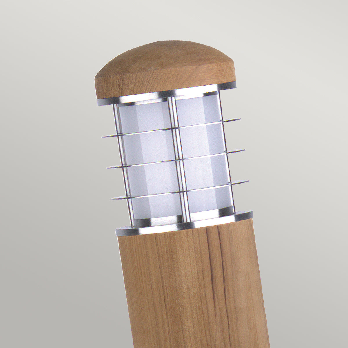 Garden Zone Poole 1 Light Outdoor Bollard in Stainless Steel with Teak