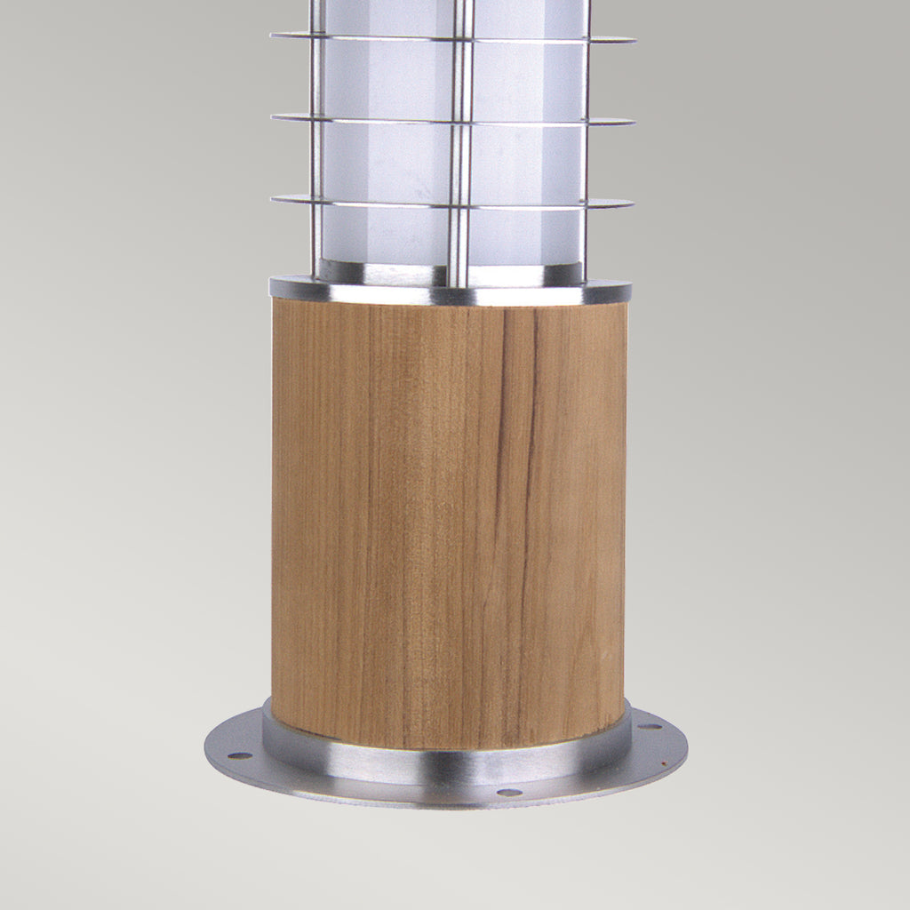 Garden Zone Poole 1 Light Outdoor Bollard in Stainless Steel with Teak